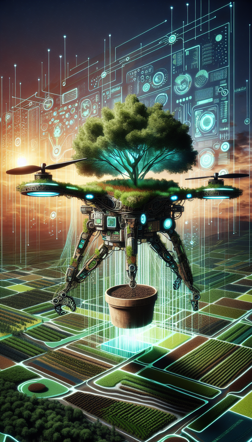 Un drone forestier qui plante des arbres et évalue la biodiversité locale à l'aide de capteurs et d'algorithmes d'intelligence artificielle.